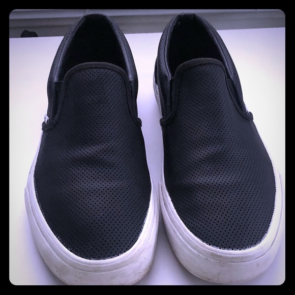 womens vans perf leather slip on